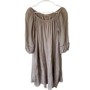 Giulia Sage Green/Brown 3/4 Sleeves Light Weight Knee Length Dress Lace Size M